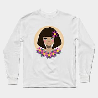 girl in flowers Long Sleeve T-Shirt